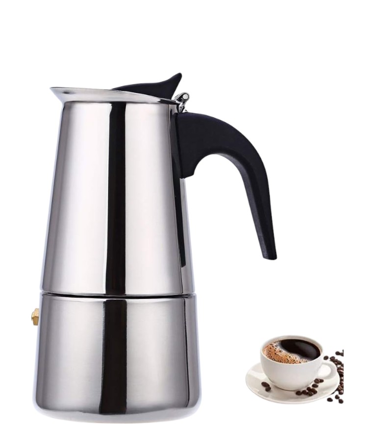 Cafetière En Acier Inoxydable 6 Tasses Argent