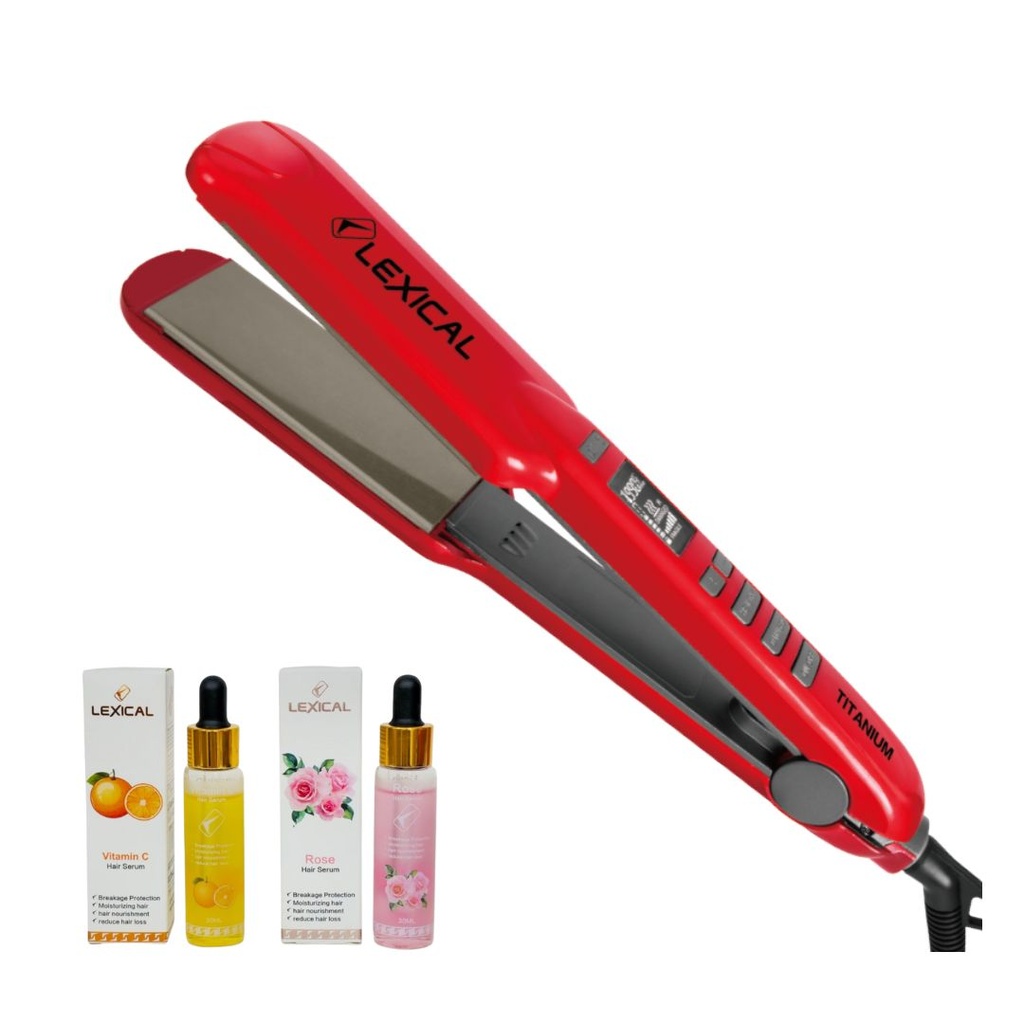 Plaque Cheveux avec Sérum Gratuit Lexical 65W Rouge