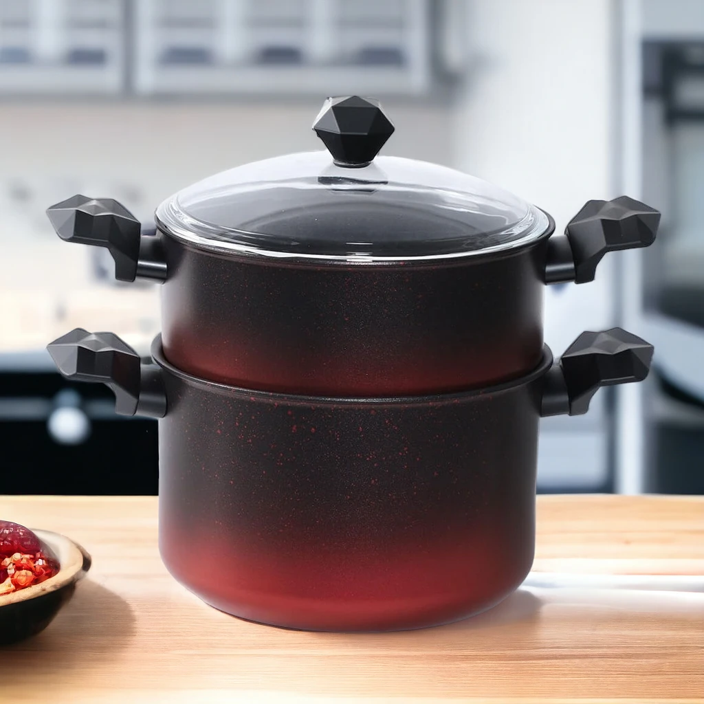 [GRTCR] Couscoussier Granite GRATINA Rouge & Noir