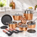 Batterie de Cuisine En Granit 20 Pièces Golden House - Effet Cuivre