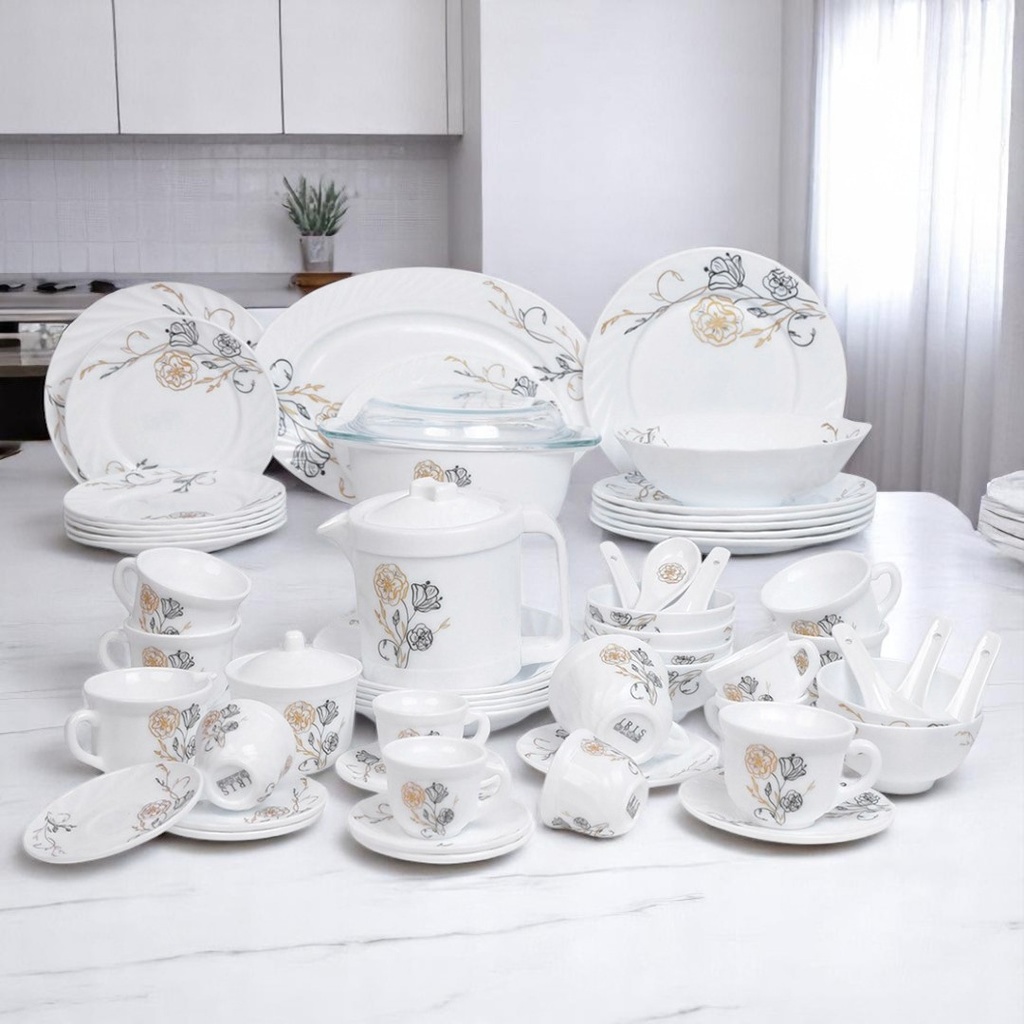 Service a Table en Porcelaine 64 Pièces IRIS Rond  - Model 3