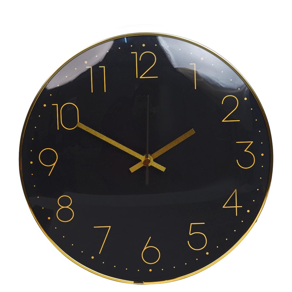 Horloge Murale Rond Bombé 29Cm Noir