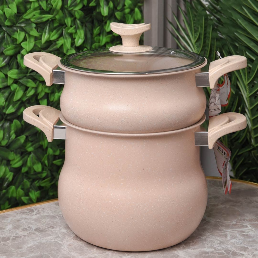 [COU22-BE] Couscoussier Granite Lines 8L 22 cm Beige