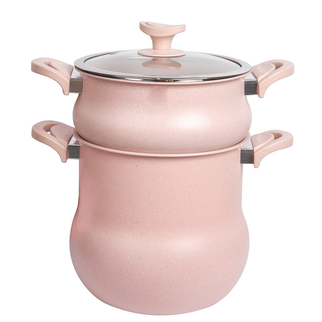 [COU22-RO] Couscoussier Granite Lines 8L 22 cm Rose