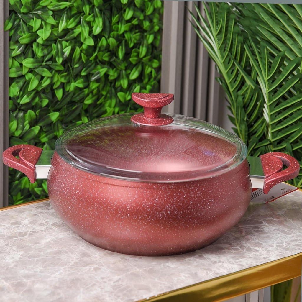 [MAR28-R] Marmite Granite Lines 28 cm 6,6L Rouge