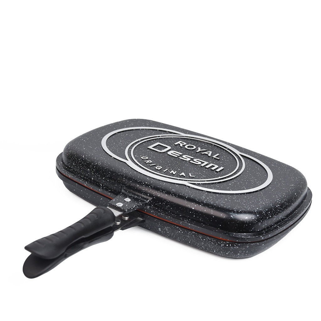 Poêle Grille Double Face 36*25cm - Noir