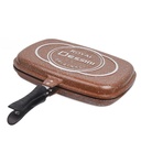 Poêle Grille Double Face 36*25cm - Marron