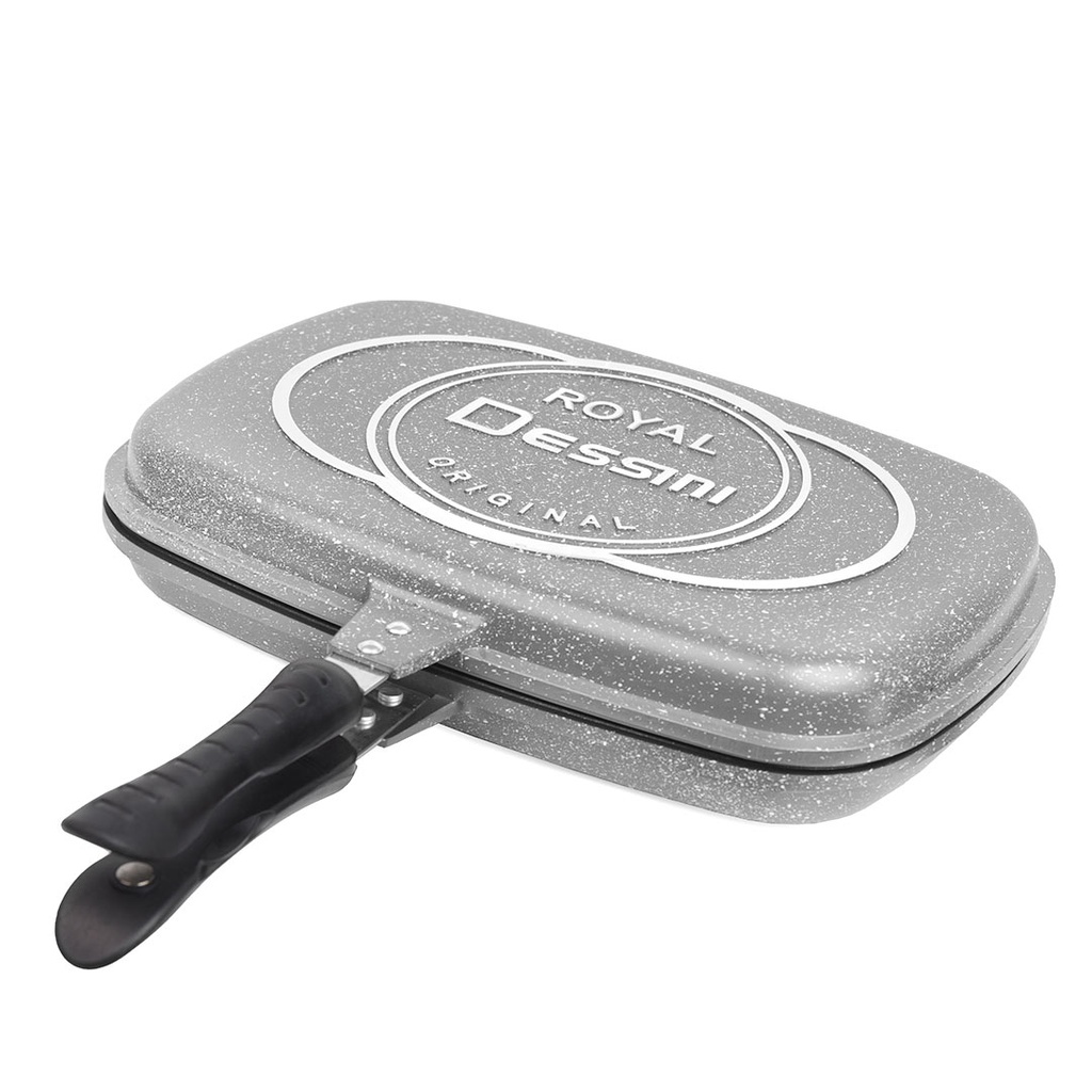 Poêle Grille Double Face 36*25cm -Gris