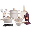 Batterie De Cuisine Sizar 21 Pièces Granite - Beige