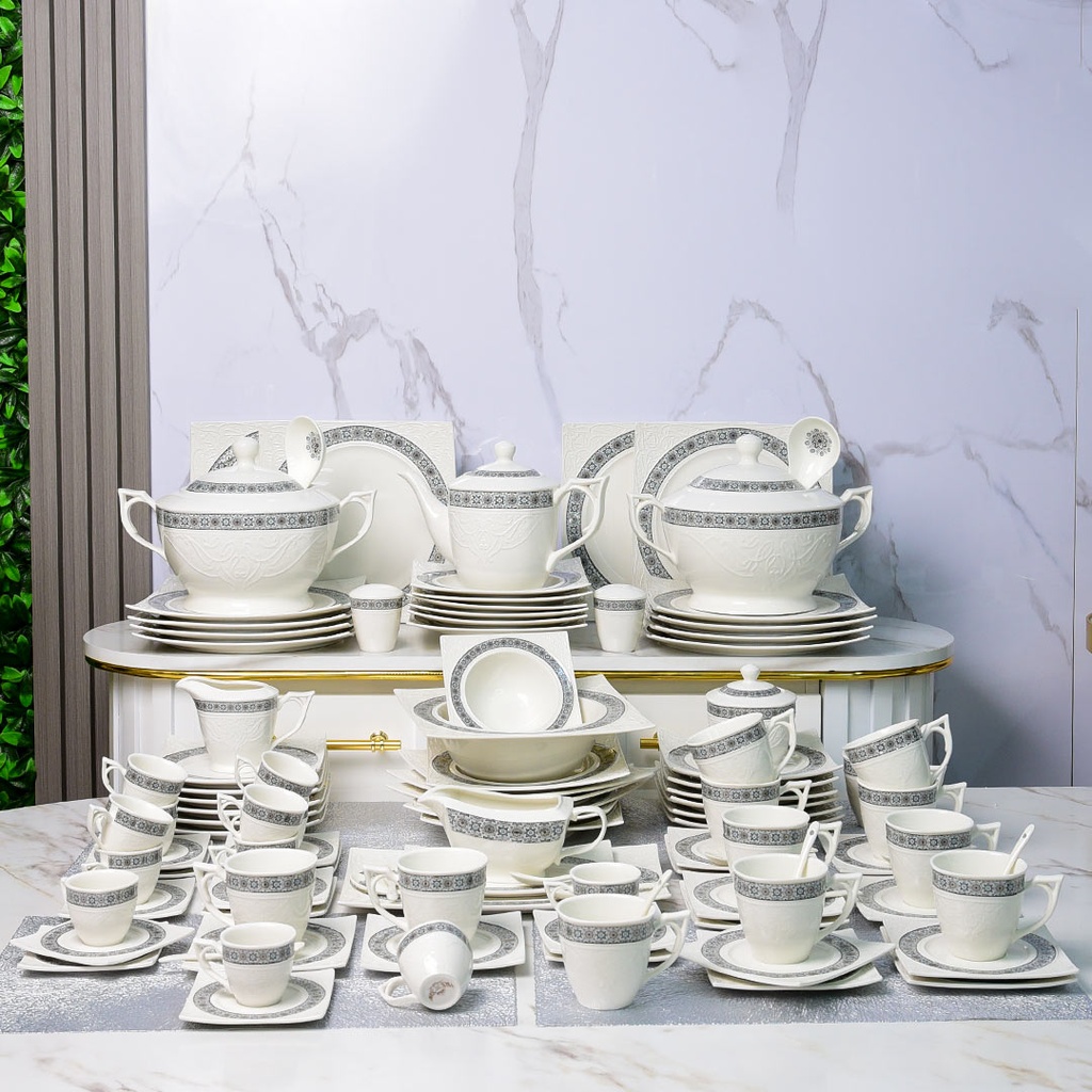 Service De Table 114 Pièces en Porcelaine Florence M1
