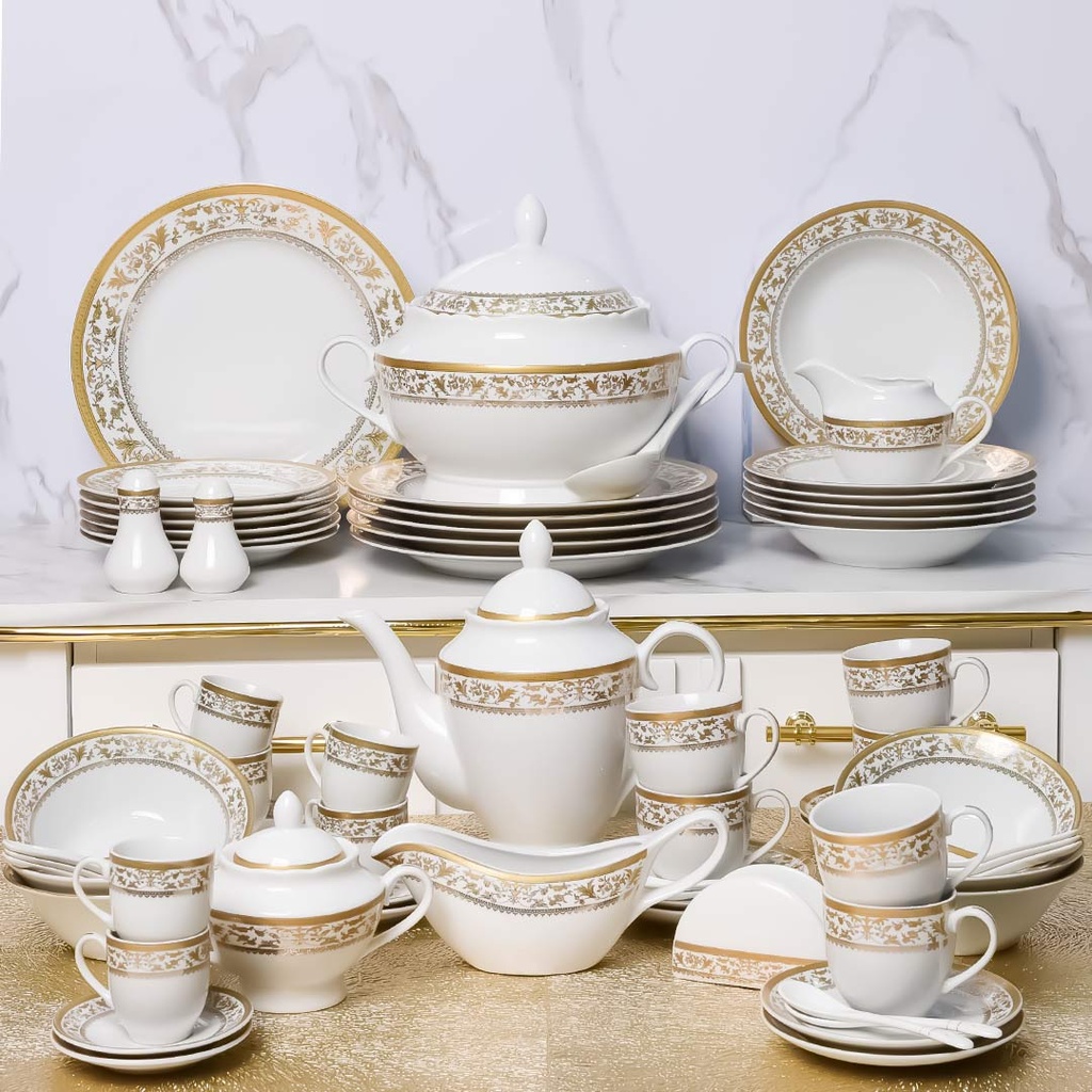 Service à Table 72 Pièces en Porcelaine Florence M3- Rond