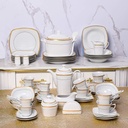 Service De Table 72 Pièces en Porcelaine Florence M3- Carré