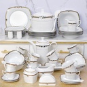 Service à Table 72 Pièces en Porcelaine Florence M4- Carré