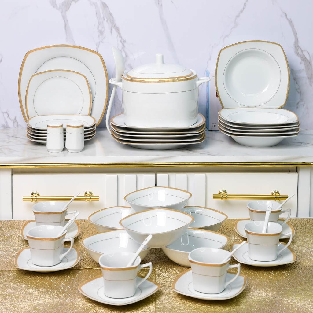 [GS1146C-47] Service à Table 47 Pièces en Porcelaine Florence M2