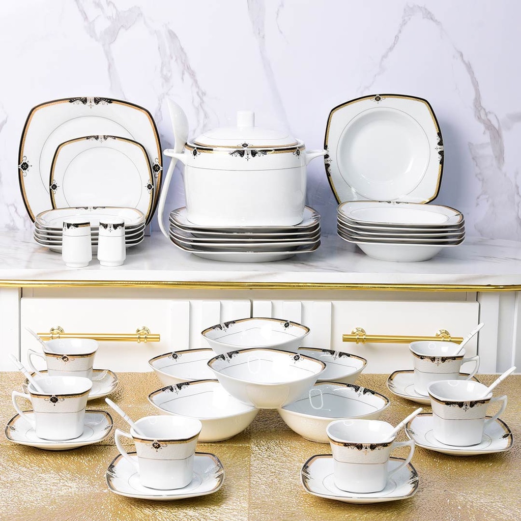 [GS1143-47] Service à Table 47 Pièces en Porcelaine Florence M4