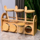 Set porte a Epice 8 Pièces avec support en Bois Bambou