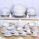 Service à Table en Porcelaine 71 Pièces Bravo Doré Motif 4