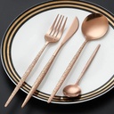 Coffret Ménagère 24 Pièces En Acier Inoxydable Cuivré