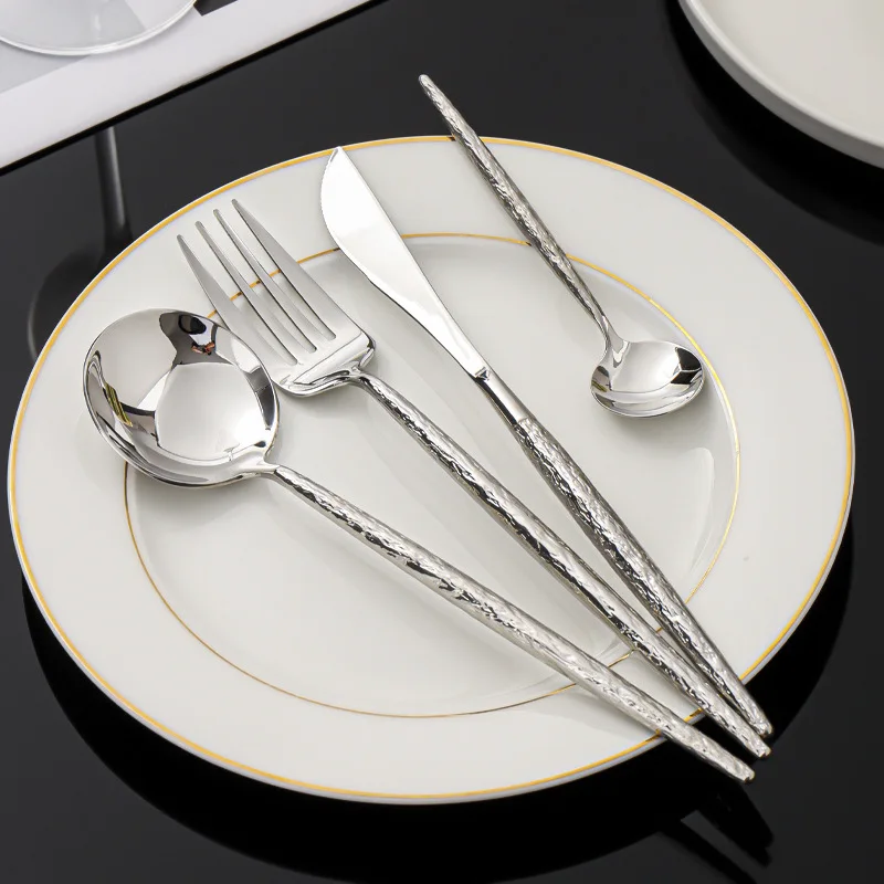 Coffret Ménagère 24 Pièces En Acier Inoxydable Argenté