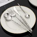 Coffret Ménagère 24 Pièces En Acier Inoxydable Argenté