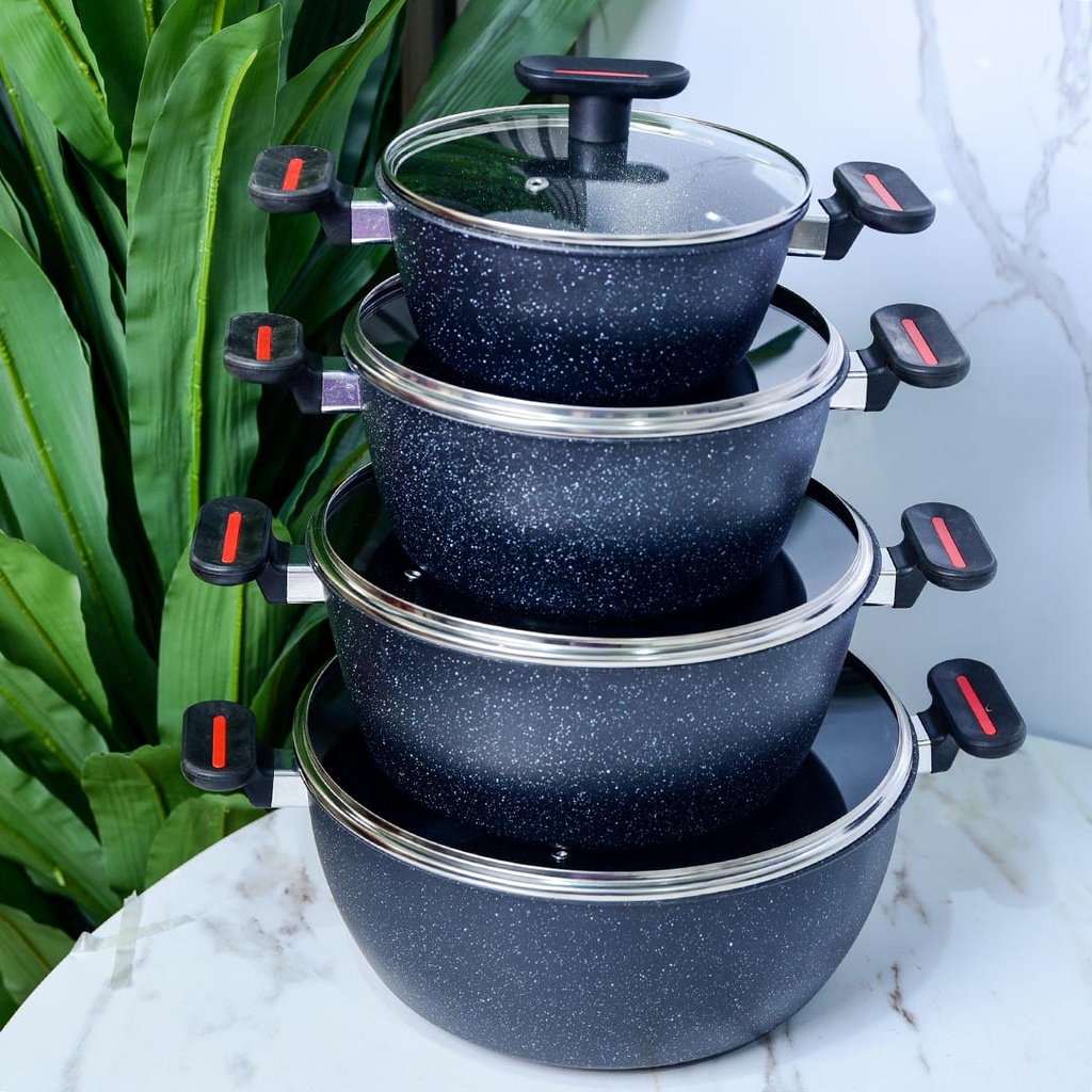 Ensemble de 4 Casseroles Hot Chef Noir