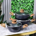 Ensemble de 3 Marmites Hot Chef - Noir