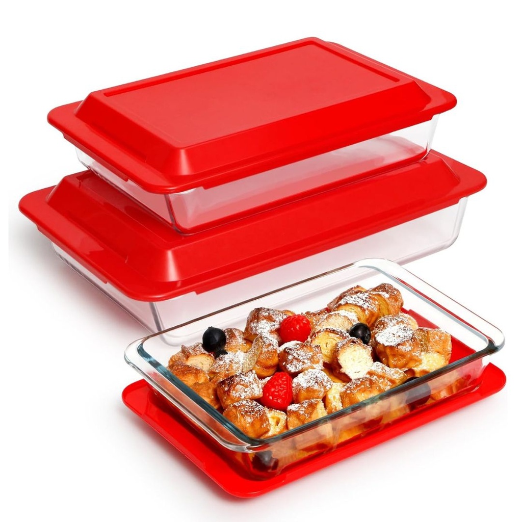 Set de 3 plat de cuisson Diamonds avec couvercle