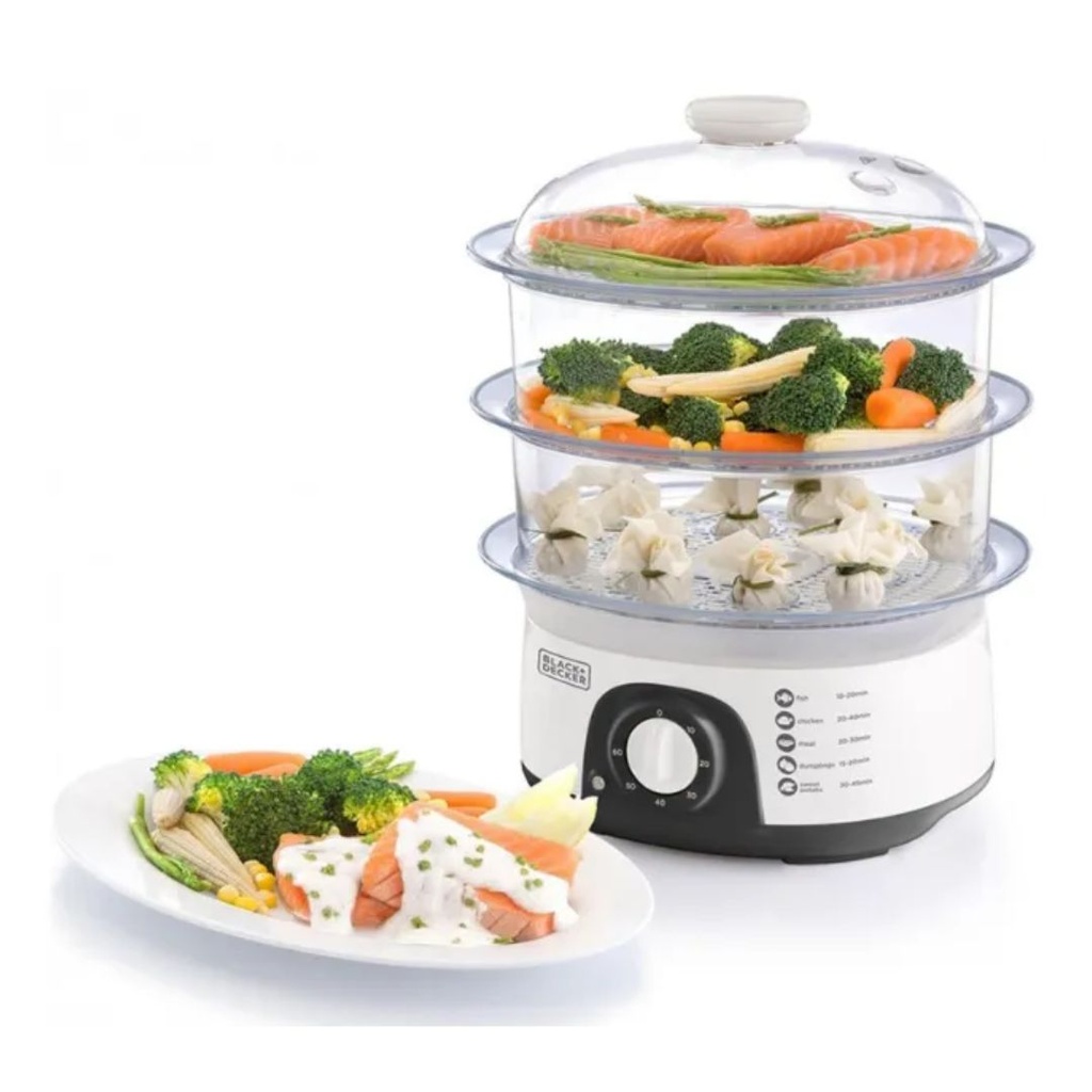 Black & Decker Cuiseur vapeur 775W 10L – Blanc