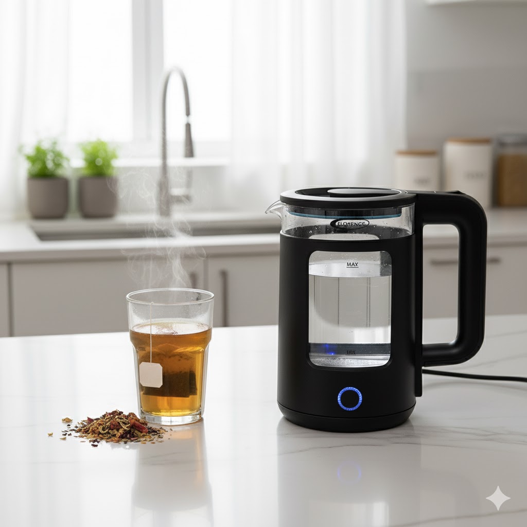 Bouilloire Électrique En Verre Florence 2L 2000W - Noir