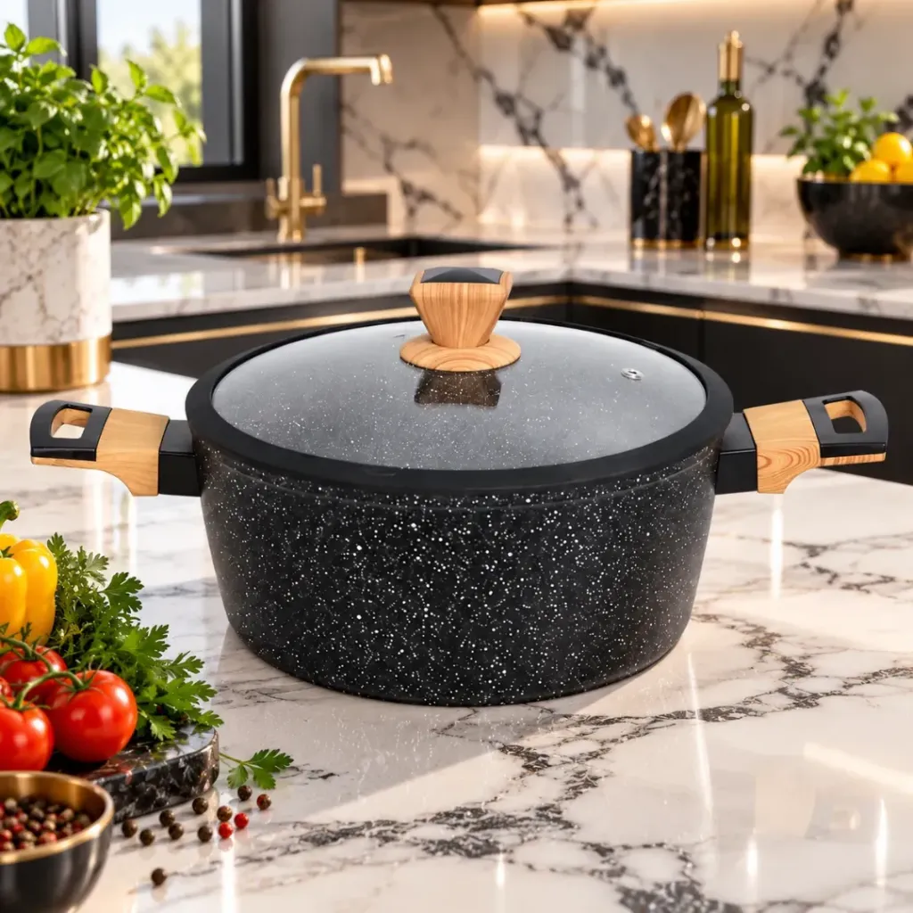Marmite En Granit Sizar 24 cm - Noir