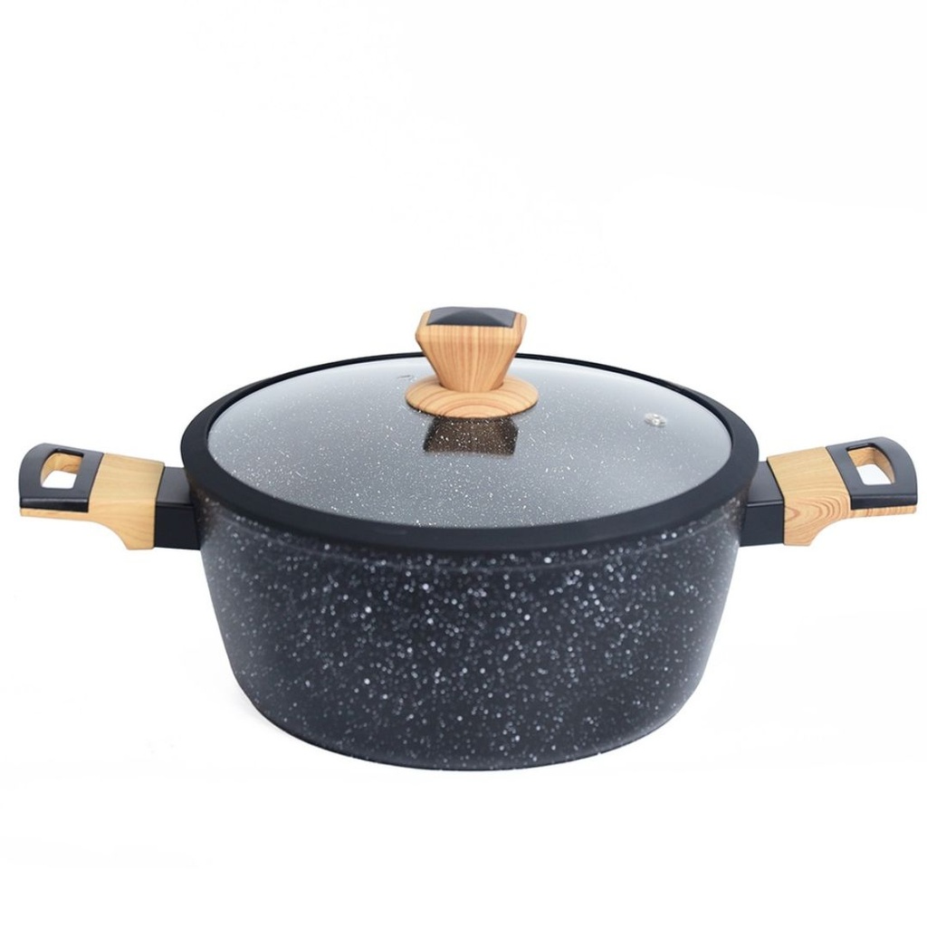 [HK436N] Marmite Granite Sizar 26 cm - Noir