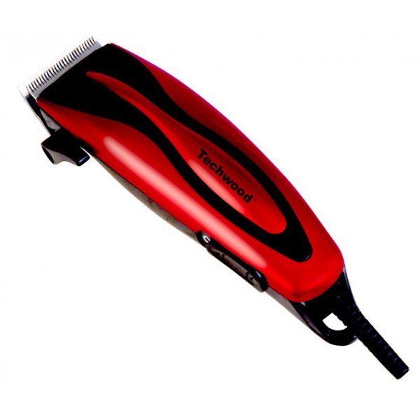 [TWTD60076] Tondeuse à Cheveux Techwood Rouge à Secteur, Lame Inox & Accessoires Coiffure – TT-615
