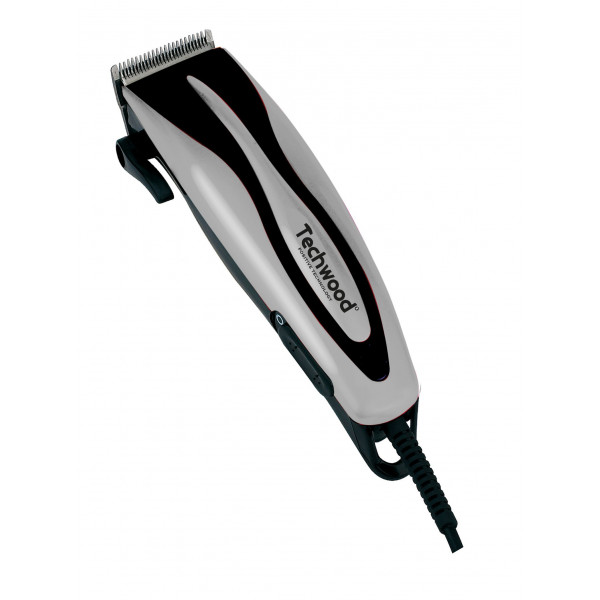 Tondeuse à Cheveux Techwood Gris à Secteur, Lame Inox & Accessoires Coiffure – TT-624