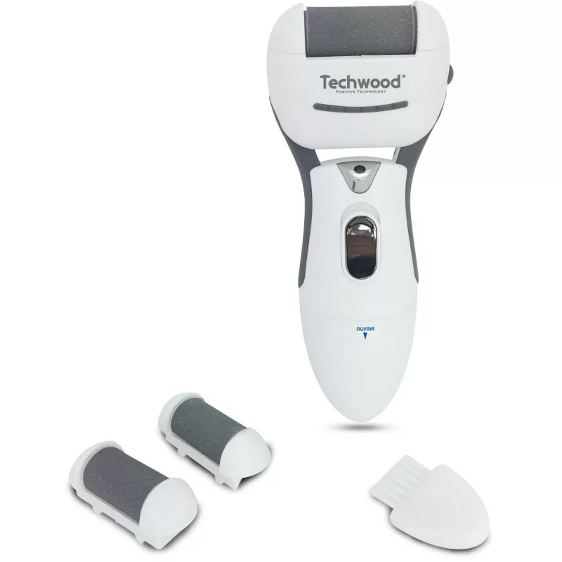 Râpe Électrique Anti-Callosité Techwood, 3 Têtes, Lumière Intégrée & Design Ergonomique – TRE-107