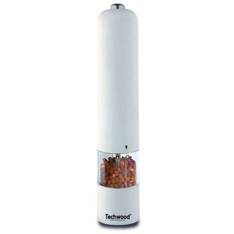 Moulin Électrique Sel & Poivre Techwood Inox, Broyage Réglable & Éclairage – TPSI-263
