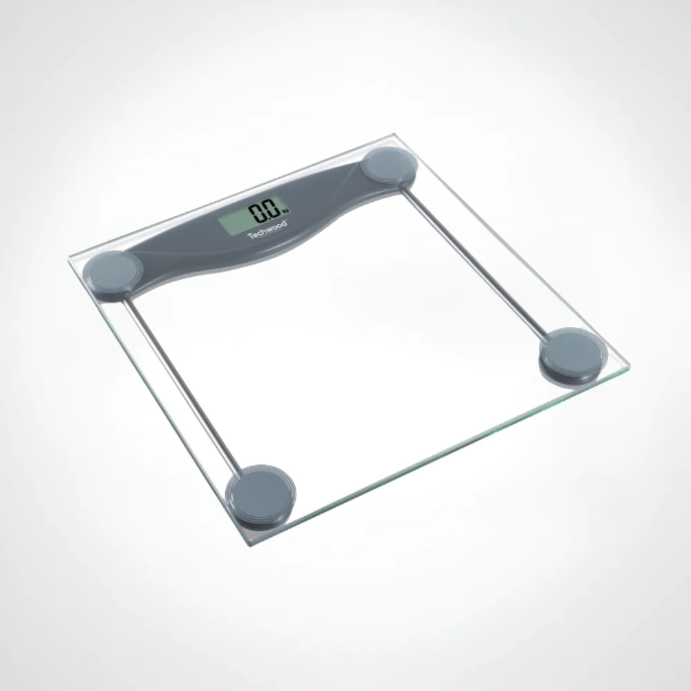 Pèse-Personne Digital Techwood Verre 150kg, Démarrage au Toucher & Graduation 100g – TPP-917