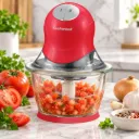 Hâchoir Techwood Grenat Bol Verre 600mL, 2 Vitesses & Lame Inox – THA-085