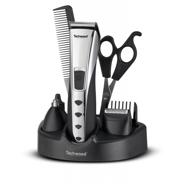 Tondeuse 3 en 1 Techwood Rechargeable, Rasoir & Épilateur Nasal avec Support – TTN-976