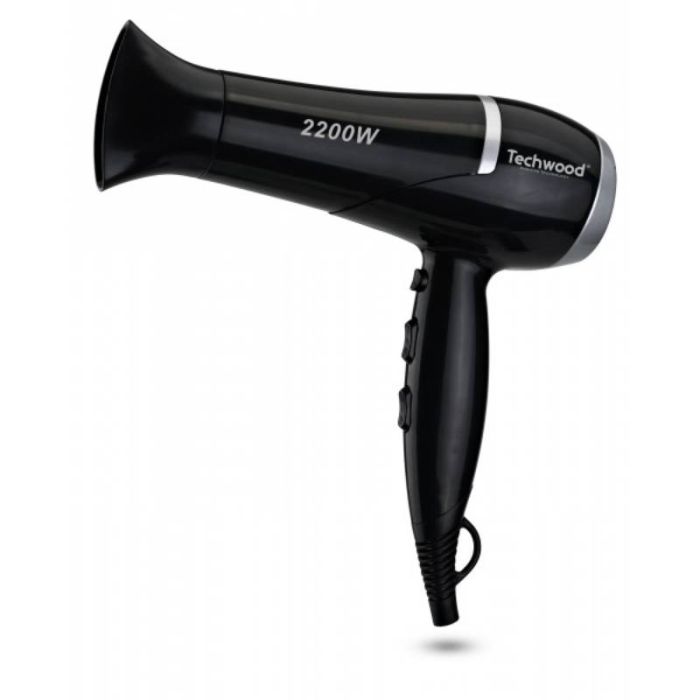 Séchoir Techwood Noir/Gris 3 Températures, 2 Vitesses & Touche Air Frais – TSC-2259