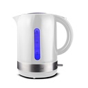 Bouilloire Techwood Blanc 1,7L Sans Fil, Socle 360°, Inox, Arrêt Automatique & Protection Thermique – TB-1771