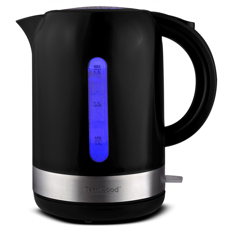 Bouilloire Techwood Noir 1,7L Sans Fil, Socle 360°, Inox, Arrêt Automatique & Protection Thermique – TB-1776