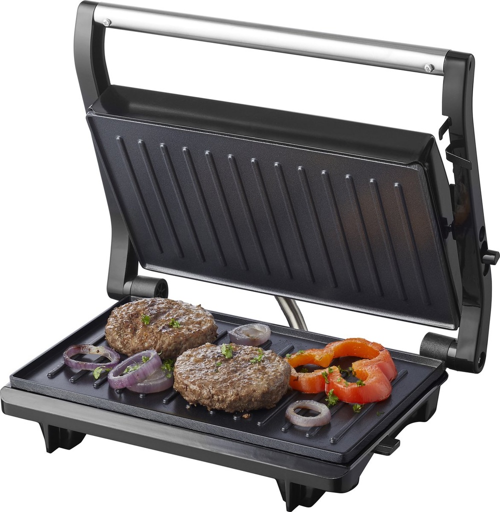 [TWTH60168] Panini Grill Techwood Contact Couvercle Noir, Témoin Lumineux & Contrôle Température – TPG-756