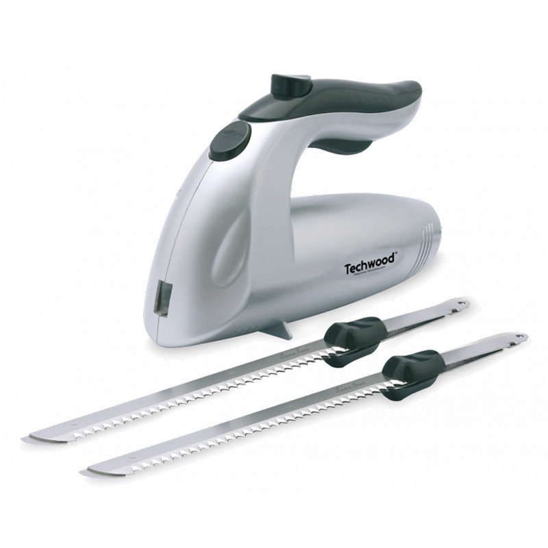 Couteau Électrique Techwood Lame Inox 24,5cm, Moteur Silencieux & Double Sécurité – TCE-009
