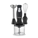 Mixeur Plongeant Techwood Noir 3en1 Pied Inox, Bol Hachoir 500ml & 2 Vitesses – TMS-8356