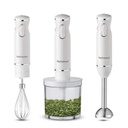 Mixeur Plongeant Techwood Blanc 3en1 Pieds Inox, Bol Hachoir 500ml & 2 Vitesses – TMS-9600