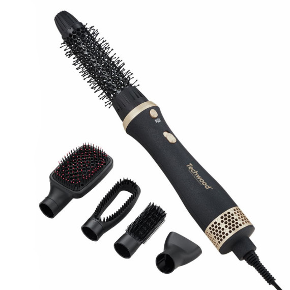 Brosse Soufflante Chauffante Techwood 5 en 1, 2 Vitesses & 5 Accessoires – TCO-6091