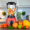 Blender Techwood Inox Grenat Bol Verre 1,5L, 2 Vitesses + Impulsions, 6 Lames Inox – TBLI-385