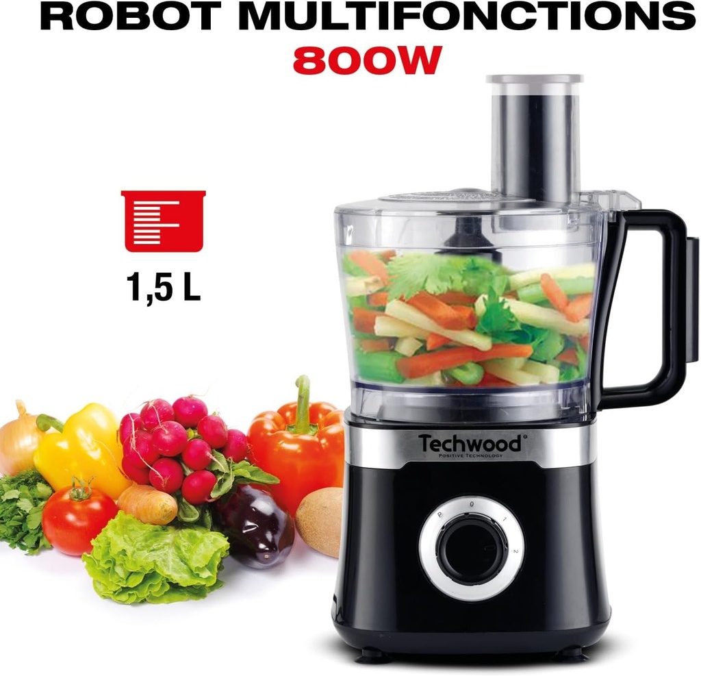 Robot Multifonction Techwood 1,5L– TRO-6856-Noir