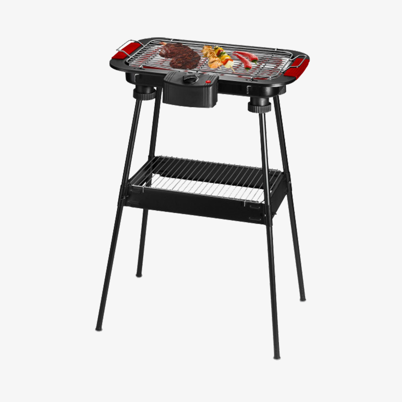 Barbecue Techwood Sur Pied 2000W, Grille Inox Réglable & Bac Récupérateur de Graisse – TBQ-825P