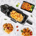 Friteuse Techwood Inox 3L, Thermostat Réglable & Parois Froides – TFR-304